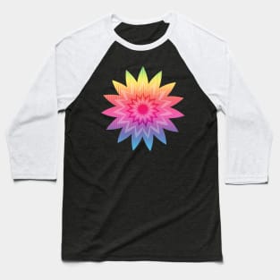 Rainbow Flower Baseball T-Shirt